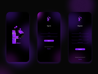 Poison APP app app design design icon login logo mobileapp register form sign in signup ui web