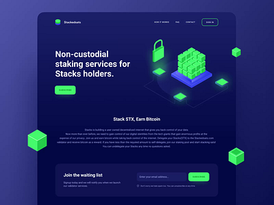 Landing page animation block chain blockchain crypto cryptocurrency dark design green interface landing landing page ui ux web web design website