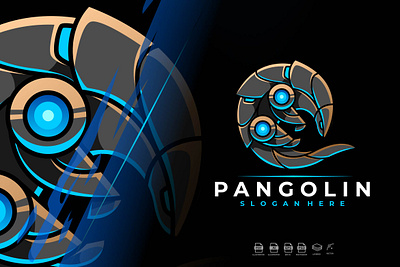 Mecha Robotic Pangolin Logo Design 3d animal animal art animal illustration animation armadillo branding cyber design futuristic graphic design illustration logo motion graphics pangolin robotic ui