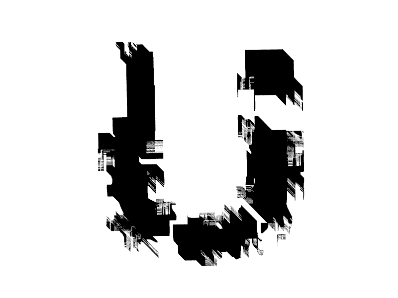 U animation font kinetictypography letter noise touchdesigner typography