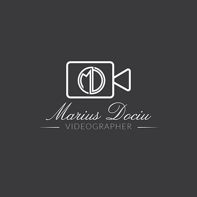 Marius Dociu Videographer branding creative logo flat flat logo illustration illustrator logo minimal minimal logo design photographer typography