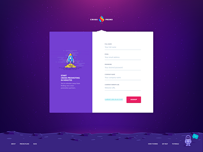 Signup page branding design illustration register page rocketship signup page ui design ux design web design