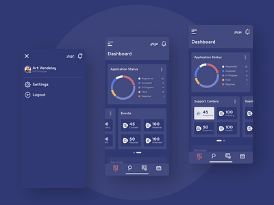 Dark_Mode_&_Light_Mode blue dark mode dashboard light mode mobile app design red statistics ui ux white yellow