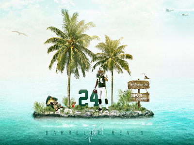 REVIS ISLAND creative design football graphic design island jets new york new york jets nfl ocean paradise photoshop sea