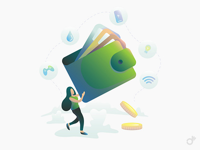 eWallet budget character character design electronic ewallet expenses finance financial illustration illustration art illustration design money rich wallet wifi