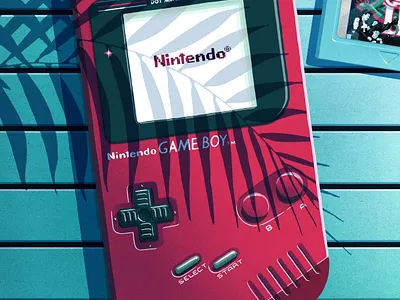 Nintendo Game Boy Illustration 1/4 80s 90s castlevania computer console digital art double dragon flat game boy graphic illustration minimal nintendo nintendo switch photoshop summer vector video game vintage wacom