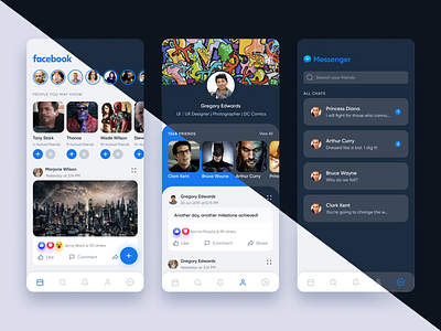 Facebook Redesigned app design facebook flat interface mobile redesigned ui ux