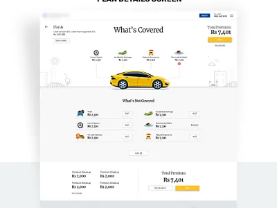 Insurance website landing page [Concept] calculator clean contemporary illustrations insurance minial playful