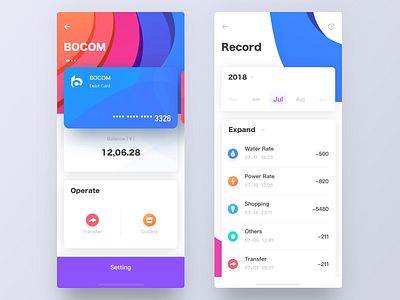 UI concept wallet app credit card design flat interface mobile ui ux wallet wallet app