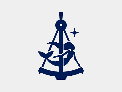 Mermaid Sextant 📌 Logo for Sale face fashion girl heraldry lady logo marine mermaid nautical navigation salt sea sex sextant ship star swing travel woman yacht
