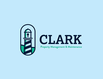 Clark Property Management - logo branding branding and identity branding concept branding design concept design home lighthouse logo