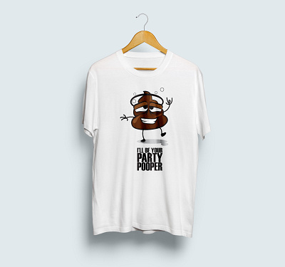 party pooper t-shirt design apparel design creative direction design funny meme hand illustration icon illustration poop design tshirt vector