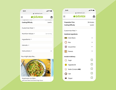 HelloFresh Custom Meals & Delivery Tracker delivery delivery tracker design meal kit meal prep tracker ui usability ux web