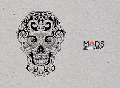 skull design illustration typography