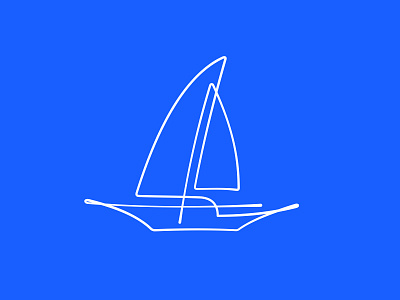 One Line Yacht 📌 Logo for Sale blue hotel logo luxury nave one line pleasure boat resort restaurant sail sea seafood ship signature travel vessel water waves yacht