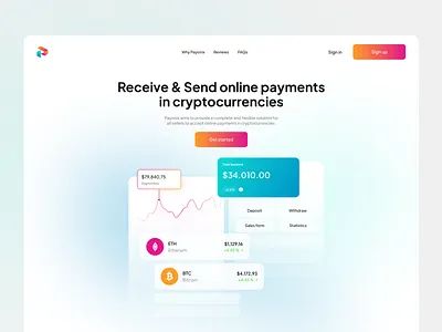 Cryptocurrency Landing page design bitcoin blur cryptocurrency figma gradient landing landing page minimal ui uidesign ux web website