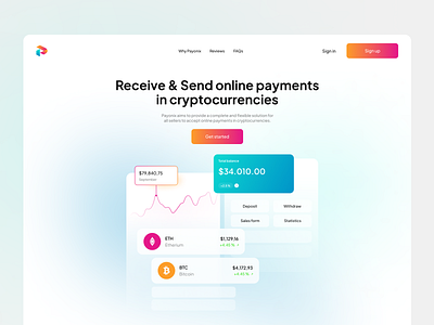 Cryptocurrency Landing page design bitcoin blur cryptocurrency figma gradient landing landing page minimal ui uidesign ux web website