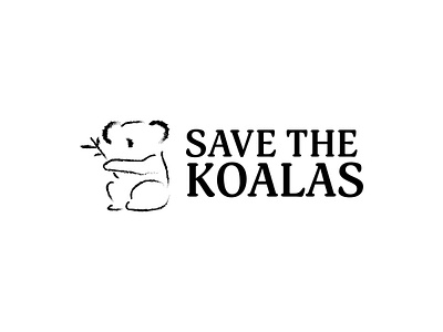 Save The Koalas animal australia bold branding design illustration koala koala bear koalas logo logo design negative space save the animals typography