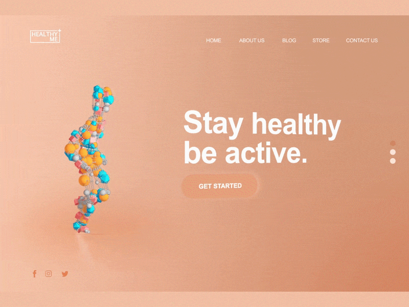 Health UI Concept 3d 3d animation carousal cinema4d design gif india interaction landing page loop motiongraphics nirvane product design run sagar scroll ui ui design web web design