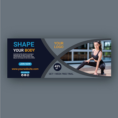 Fitness vector facebook banner design template banner banner design business design facebook cover fitness center graphicdesign gym gymnastics instagram post social media design