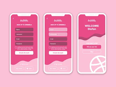 Dribbble Sign Up Form // Mobile UI/UX dribbble flat minimal mobile register form registration sign up sign up form ui ui ux uiux webdesign