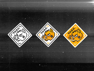 T.U.S.C. animal caution design gold graphic hog illustration line logo oklahoma organization paper patch political safety sticker texture tulsa typography yellow