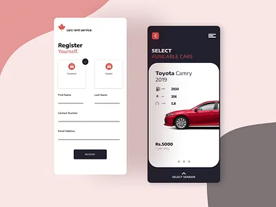 CarRent UI app app design car design figma flutter mobile ui online simple clean interface startup ui ux