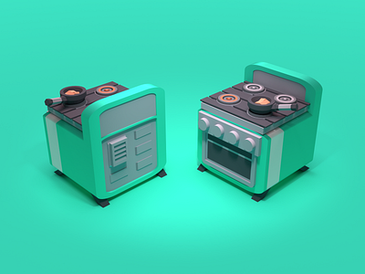 Stove 3d 3d art 3d artist 3d illustration 3d render blender blender3d furnace kitchen lowpoly oven render rendering stove