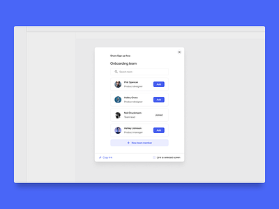 A system for inviting collaborators collaboration component invite modal team