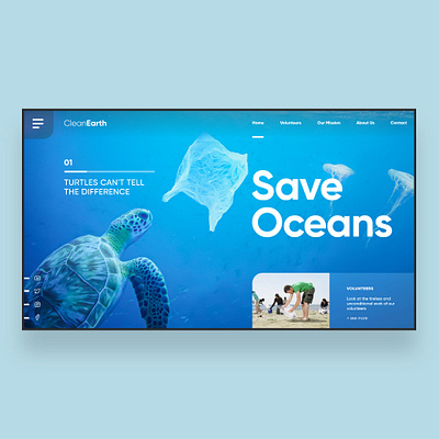 Web UI Inspiration - N. 15 - Save Oceans animals branding design hero image hero section inspiration landing landing page nature ocean oceanic ui design web design website wild wildlife