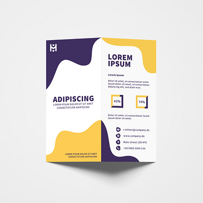 Brochure Design Yello Purple brochure brochure design creative creativity design designer flyer flyer design graphic design minimal modern typography