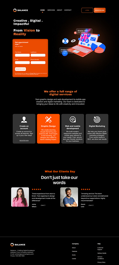 Responsive ui ux design digital agency website Balance