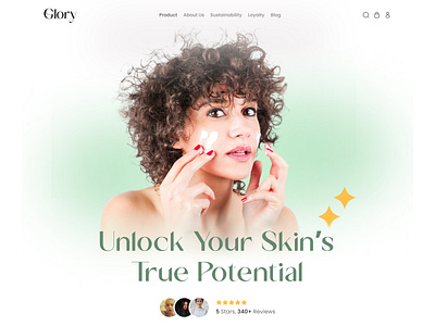 Glory Skincare – Minimal & Elegant UI Concept beauty beauty products cosmetic cosmetology ecommerce graphic design landingpage makeup minimal mobile app organic skincare saas skin skin care skincare website treatment trending ui web design