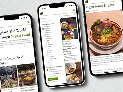 Food Travel Blog & Directory Website blog system blogger website cms filters directory website travel blog ui vegan blogger vegan business vegan website