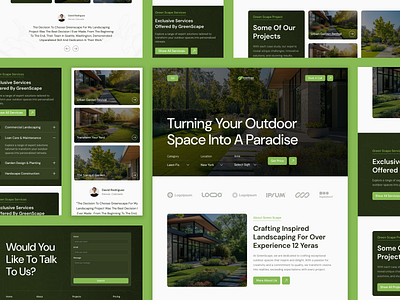 Landscaping Responsive Page Website design gardening gardening website home page landingpage landscaping landscaping website mobile version mobile website responsive responsive layout services ui ui design uiux design ux web web design website website design