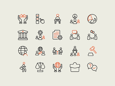 Diplomacy Icons Set business collaboration communication corporate court decisionmaking ethics globalaffairs governance government humanrights icons justice law leadership legalicons minimalicons peace uiux vectordesign