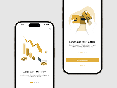 StockPay design earn invest market product sell buy stock stocks ui ux view web2