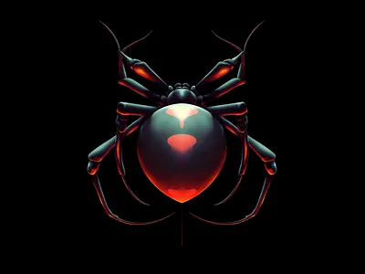 Black Widow Spider airbrush arachnid black black widow illustration procreate spider widow