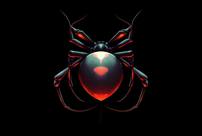 Black Widow Spider airbrush arachnid black black widow illustration procreate spider widow