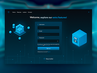Easy Locker sign up form adobe xd app concept create createwithadobexd creative digital design sign in sign up ui ux web web design