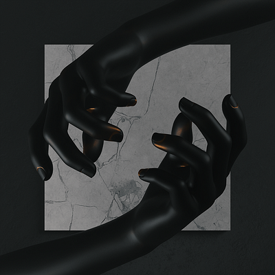 Procedural Hands 3d 3d art 3d artist blend blender blender 3d blender3d blender3dart blendercycles dark gold hand hands marble marble texture matte black procedural surreal