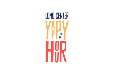 Long Center Yappy Hour Logo Concept branding dog logo logo design typeography