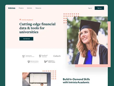 intrinio Academic academic clean interface portal saas ux website website concept wireframe