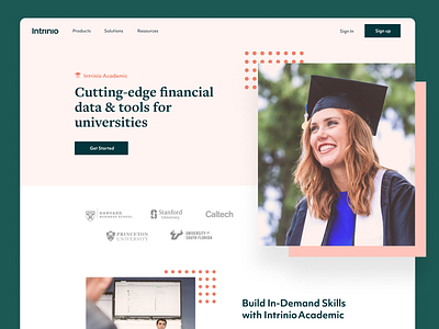 intrinio Academic academic clean interface portal saas ux website website concept wireframe