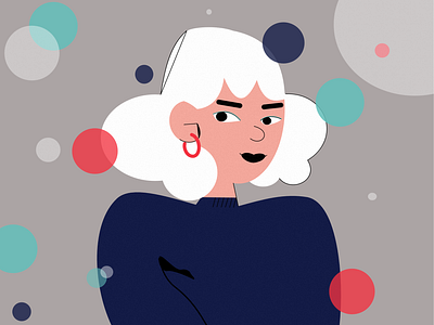 Cosmo girl affinity designer girl girl character illustraion portrait procreate