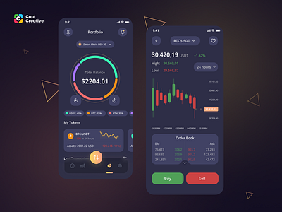 Crypto App Concept bid chart crypto design finance mobile money stock transaction ui kit withdraw