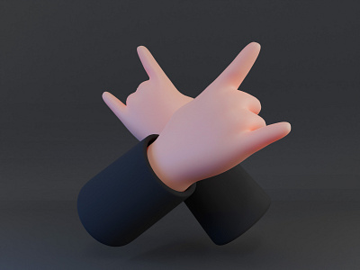 Horns Up 3d blender hands horns modeling rig