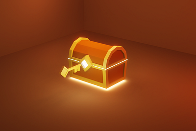 Treasure Chest 3d blender eevee illustration isometric lowpoly render unlock value prop video games