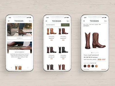 Tecovas Website Design boots ecommerce mobile design site design ui design ux design ux ui uxui web design website website design
