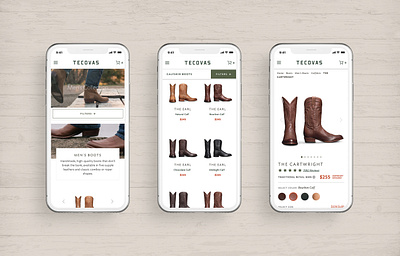 Tecovas Website Design boots ecommerce mobile design site design ui design ux design ux ui uxui web design website website design